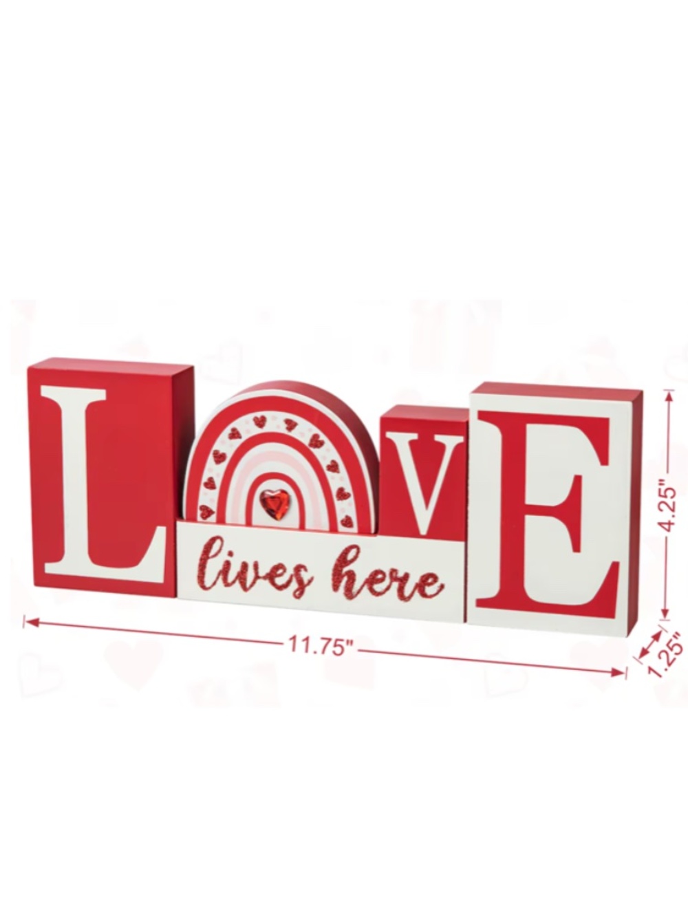 LOVE LIVES HERE Wooden Sign for Holiday; Valentine's; Wedding; Anniversary Decor